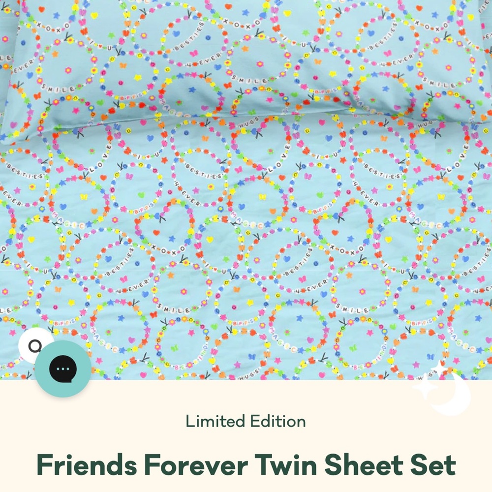 🌲Little Sleepies Friends Forever Sheet Set - Blue and Multicolor